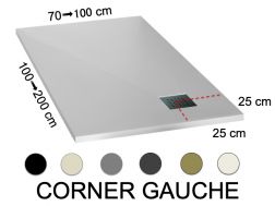 Receveur de douche avec une évacuation en angle à gauche - CORNER GAUCHE