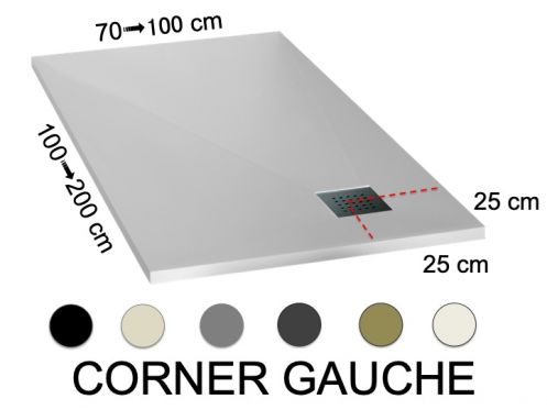 Receveur de douche avec une vacuation en angle  gauche - CORNER GAUCHE