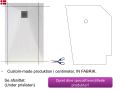 Flad brusebakke 200 cm lavet af mineralsk harpiks - BRISTOL