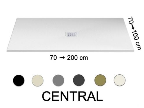 Brodzik z odpływem centralnym - CENTRAL PIZARRA 170