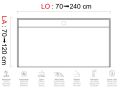 Receveur de douche, caniveau latral, en rsine minrale Solid Surface - PARME  220