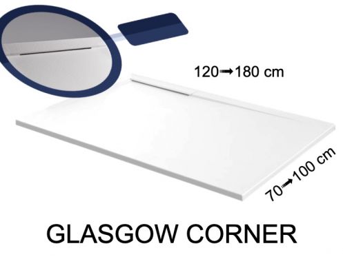 Receveur douche, bonde d'vacuation en angle - GLASGOW CORNER