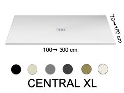 Douchebak centrale evacuatie, 110 cm, extra plat hars - XL CENTRAL