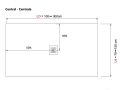 Douchebak centrale evacuatie, 220 cm, extra plat hars - XL CENTRAL