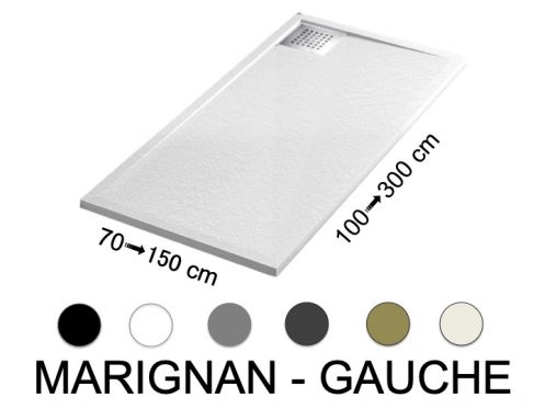 Receveur douche, vacuation angle gauche 15x15 - MARIGNAN GAUCHE