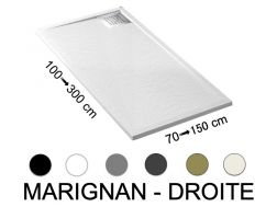 Receveur douche, évacuation angle droit 15x15 - MARIGNAN DROITE