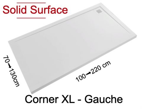 Receveur de douche, vacuation angle gauche - Solid Surface CORNER GAUCHE