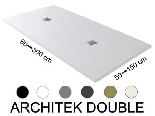 Receveur de douche, avec double vacuation - ARCHITEK DOUBLE DRAIN