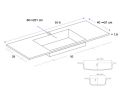 Plan vasque,  80 x 46 cm, suspendu ou  poser - LEEDS 50