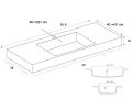 Plan vasque,  80 x 46 cm, suspendu ou  poser - LEEDS 50