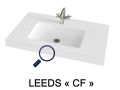 Plan vasque, 100 x 46 cm, suspendu ou  poser - LEEDS 50