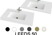 Håndvaskbord, 200 x 46 cm, ophængt eller fritstående - LEEDS 50