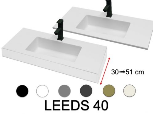 HÃ¥ndvaskbord, 100 x 40 cm, ophÃ¦ngt eller fritstÃ¥ende - LEEDS 40