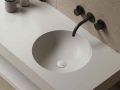 Håndvaskbord, rund håndvask, 120 x 40 cm, ophængt eller fritstående - LEEDS Ø 30