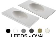 Plan vasque, bassin oval, 120 x 46 cm, suspendu ou à poser - LEEDS OVAL