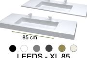 Plan vasque, bassin 85 cm, 100 x 46 cm, suspendu ou à poser - LEEDS XL 85