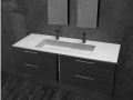 Håndvaskbord, håndvask 85 cm, 100 x 46 cm, ophængt eller fritstående - LEEDS XL 85