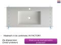 Wastafelblad, wastafel 85 cm, 110 x 46 cm, hangend of vrijstaand - LEEDS XL 85