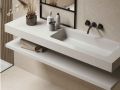 Plan vasque, bassin 85 cm, 140 x 46 cm, suspendu ou  poser - LEEDS XL 85