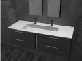 Plan vasque, bassin 85 cm, 140 x 46 cm, suspendu ou  poser - LEEDS XL 85