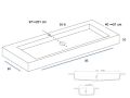 Plan vasque, bassin 85 cm, 140 x 46 cm, suspendu ou  poser - LEEDS XL 85