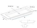 Plan vasque, bassin 85 cm, 140 x 46 cm, suspendu ou  poser - LEEDS XL 85