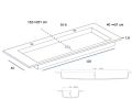 Plan vasque, bassin 120 cm, 150 x 46 cm, suspendu ou  poser - LEEDS XXL 120