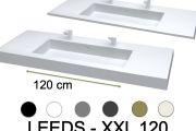 Plan vasque, bassin 120 cm, 190 x 46 cm, suspendu ou à poser - LEEDS XXL 120