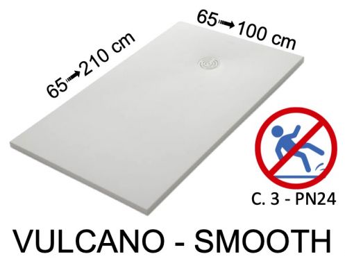 Brusebadsbakke, glat skridsikker finish - VULCANO LISO