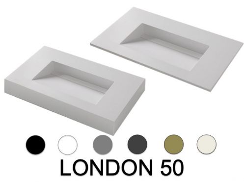 Plan vasque design caniveau,  70 x 46 cm, suspendu ou  poser - LONDON 50