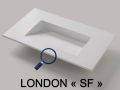 Plan vasque design caniveau,  70 x 46 cm, suspendu ou  poser - LONDON 50