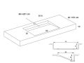 Plan vasque design caniveau,  70 x 46 cm, suspendu ou  poser - LONDON 50