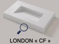 Plan vasque design caniveau,  70 x 46 cm, suspendu ou  poser - LONDON 50
