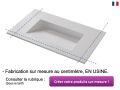 Plan vasque design caniveau,  70 x 46 cm, suspendu ou  poser - LONDON 50