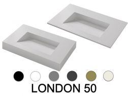 Designwastafel, goot, 90 x 46 cm, hangend of vrijstaand - LONDON 50