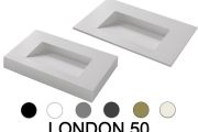 Plan vasque design caniveau, 130 x 46 cm, suspendu ou à poser - LONDON 50
