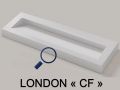 Plan vasque caniveau, double bassin L. 85 cm, 120 x 46 cm, rsine - LONDON XL 85