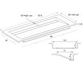 Plan vasque caniveau, double bassin L. 85 cm, 120 x 46 cm, rsine - LONDON XL 85