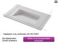 Gootgootsteen, dubbele wastafel L. 85 cm, 120 x 46 cm, hars - LONDON XL 85