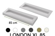 Plan vasque caniveau, double bassin L. 85 cm, 130 x 46 cm, résine - LONDON XL 85