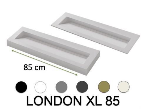 Plan vasque caniveau, double bassin L. 85 cm, 200 x 46 cm, rsine - LONDON XL 85