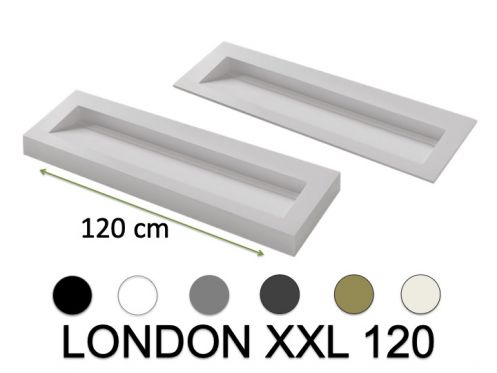 Plan vasque caniveau, double bassin L. 120 cm, 140 x 46 cm, rsine - LONDON XL 120