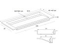 Rendevask, dobbeltvask L. 120 cm, 190 x 46 cm, harpiks - LONDON XL 120