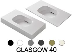 Design wastafelblad, 100 x 46 cm, hangend of vrijstaand - GLASGOW 40