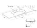 Plan vasque Design 60, 100 x 50 cm, suspendu ou  poser - GLASGOW 60