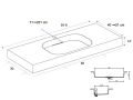 Plan vasque Design 60, 100 x 50 cm, suspendu ou  poser - GLASGOW 60
