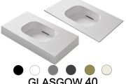 Plan vasque Design,  70 x 46 cm, suspendu ou à poser - GLASGOW 40