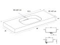 Plan vasque Design, 140 x 46 cm, suspendu ou  poser - GLASGOW 40