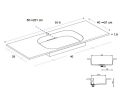 Plan vasque Design, 140 x 46 cm, suspendu ou  poser - GLASGOW 40