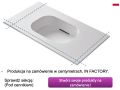 Designerski blat podumywalkowy 180 x 46 cm podwieszany lub wolnostojÄ…cy - GLASGOW 40